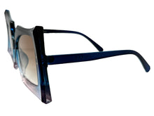 Oversized Exaggerated Vintage Retro Style SUNGLASSES Large Blue & Pink Frame 1091