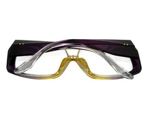 Oversized Classic Vintage Retro Shield Style Clear Lens EYEGLASSES Large Purple Frame 3130