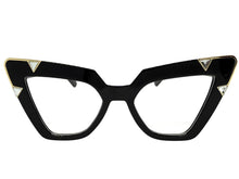 Oversized Vintage Retro Cat Eye Style Clear Lens EYEGLASSES Large Black Optical Frame 13188