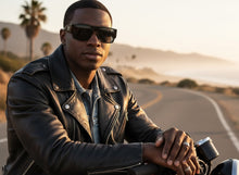 Classic Hardcore Biker Gangster Style LOCS SUNGLASSES Black Frame - Dark Lens 91292