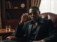 Classy Elegant Luxury Hip Hop Rapper Style SUNGLASSES Gold & Faux Wooden Frame - Brown Lens E2176