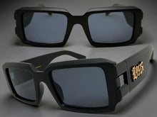 Classic Hardcore Biker Gangster Style LOCS SUNGLASSES Large Thick Matte Black Frame - Dark Lens 91336