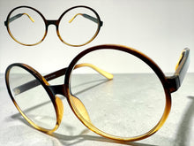 Oversized Vintage Retro Style Clear Lens EYEGLASSES X-Large Round Brown Frame 15032