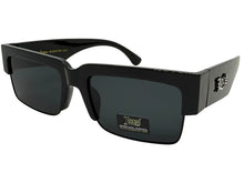 Classic Hardcore Biker Gangster Style LOCS SUNGLASSES Square Black Frame - Dark Lens 91194