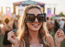 Oversized Exaggerated Vintage Retro Style SUNGLASSES Large Black Frame - Dark Lens 1091
