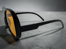 Exaggerated Classic Vintage Retro Style SUNGLASSES Black Frame - Orange Lens 2465