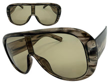Oversized Modern Retro Shield Style SUNGLASSES Thick Gray Frame - Gray Lens 2466