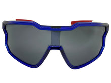 Oversized Sporty Wrap Around Style SUNGLASSES Large Blue Patriotic USA Flag Frame 3737