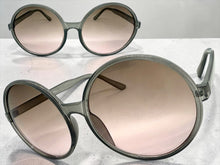 Oversized Classic Vintage Retro Style SUNGLASSES X-Large Round Gray Frame 15032