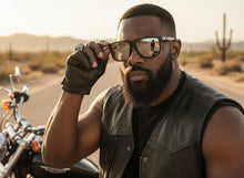 Classic Hardcore Biker Gangster Style LOCS SUNGLASSES Square Black Frame - Silver Lens 91295