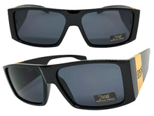 Classic Hardcore Biker Gangster Style LOCS SUNGLASSES Large Thick Black Frame - Dark Lens 91337