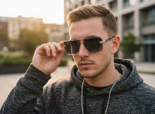 Classy Elegant Luxury Hip Hop Rapper Style SUNGLASSES Silver & Black Frame - Silver Cross & Fleur De Lis 27774