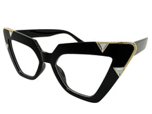 Oversized Vintage Retro Cat Eye Style Clear Lens EYEGLASSES Large Black Optical Frame 13188