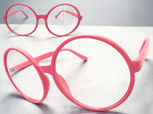 Oversized Vintage Retro Style Clear Lens EYEGLASSES X-Large Round Pink Frame 15032