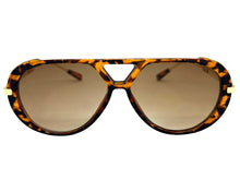 Classy Elegant Vintage Retro Aviator Style SUNGLASSES Large Tortoise & Gold Frame 2888
