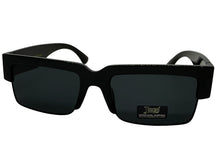 Classic Hardcore Biker Gangster Style LOCS SUNGLASSES Square Black Frame - Dark Lens 91194
