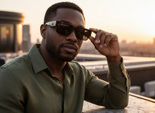Classic Hardcore Biker Gangster Style LOCS SUNGLASSES Square Black Frame - Dark Lens 91194