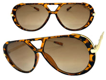 Classy Elegant Vintage Retro Aviator Style SUNGLASSES Large Tortoise & Gold Frame 2888