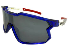 Oversized Sporty Wrap Around Style SUNGLASSES Large Blue Patriotic USA Flag Frame 3737
