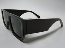 Classic Hardcore Biker Gangster Style SUNGLASSES Large Thick Matte Black Frame - Dark Lens B0335