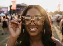 Oversized Classic Vintage Retro Shield Style Clear Lens EYEGLASSES Large Beige & Brown Frame 3130