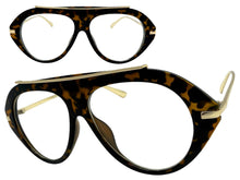 Oversized Classic Vintage Retro Style Clear Lens EYEGLASSES Large Tortoise & Gold Frame 27009