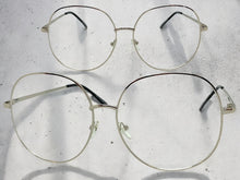 Oversized Exaggerated Vintage Retro Style Clear Lens EYEGLASSES Large Silver Frame 6404