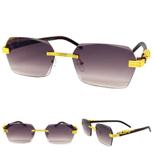 Classy Elegant Sophisticated Luxury Style SUNGLASSES Gold & Wooden Frame E0958