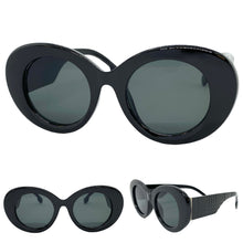 Exaggerated Vintage Retro Style SUNGLASSES Thick Round Black Frame 1279