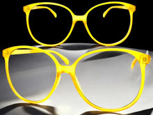 Oversized Classic Vintage Retro Style Clear Lens EYEGLASSES Large Round Yellow Frame I129