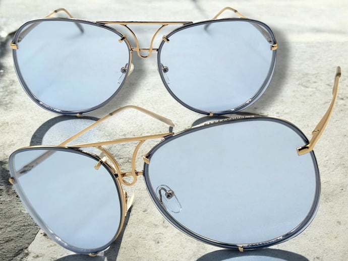 Oversized Exaggerated Vintage Retro Style SUNGLASSES Large Rose Gold Frame 4165