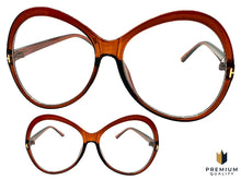 Oversized Vintage Retro Style Clear Lens EYEGLASSES Large Round Brown Frame E2085