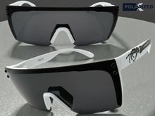 Classic Hardcore Biker Gangster Wrap Shield Style POLARIZED SUNGLASSES White Frame - Dark Lens X0018
