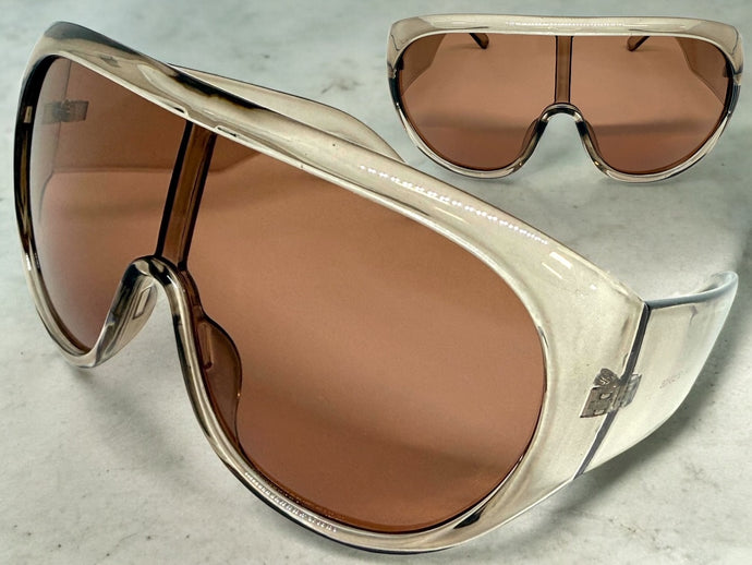 Oversized Exaggerated Modern Rerto Shield Style SUNGLASSES Large Gray Frame 68246