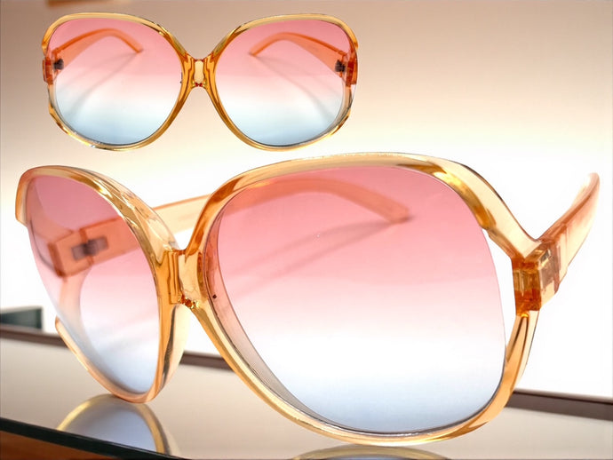 Oversized Exaggerated Vintage Retro Style SUNGLASSES Huge Orange Frame 80007