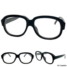 Classic Vintage Retro Style Clear Lens EYEGLASSES Large Black Frame 81219