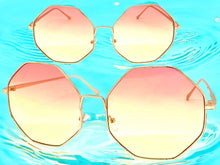 Oversized Exaggerated Vintage Retro Style SUNGLASSES Large Rose Gold Octagon Frame 4150
