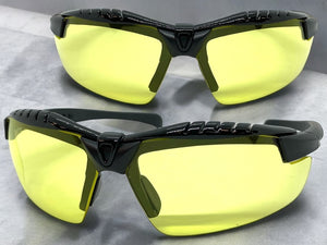 Motorcycle Biker Day or Night Riding SUNGLASSES Safety Eyewear HD Yellow Lens 5240