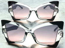 Oversized Exaggerated Funky Vintage Retro Style SUNGLASSES Large Gray Frame E2125