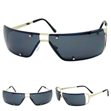 Contemporary Modern Wrap Style SUNGLASSES Silver Frame E0943