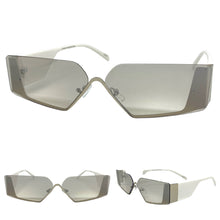 Contemporary Modern Style SUNGLASSES Sleek Design Silver & White Frame 5212