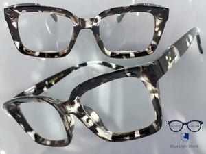 Classic Vintage Retro Style READING GLASSES READERS Gray Tortoise Frame Lens Strength +1.50