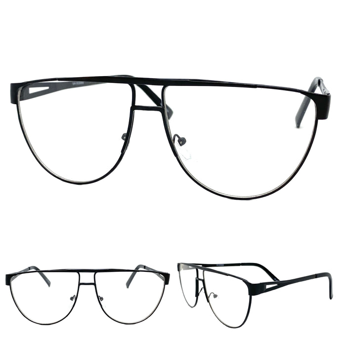 Classic Vintage Retro Style Clear Lens EYEGLASSES Black Frame 163889