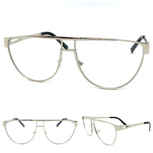 Classic Vintage Retro Style Clear Lens EYEGLASSES Chrome Frame 163889