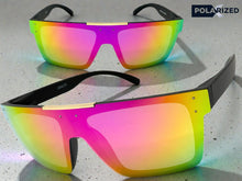 Classic Biker Motorcycle Riding Fishing Wrap Shield Style POLARIZED SUNGLASSES Black Frame - Multicolor Lens X0023