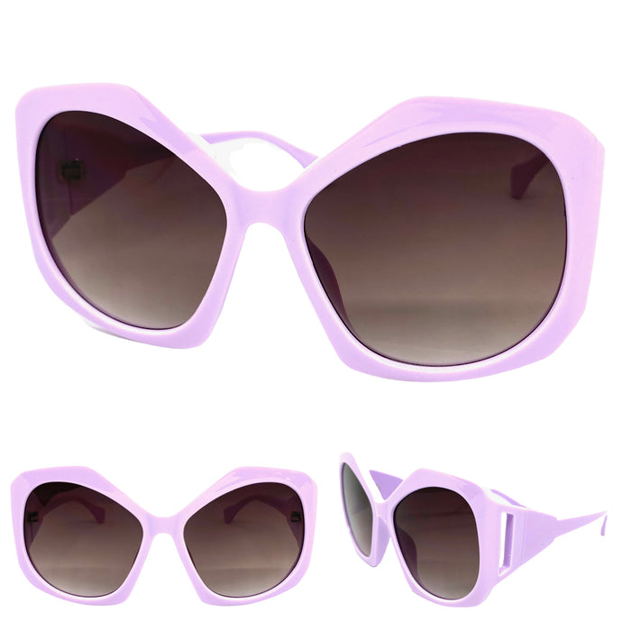 Oversized Exaggerated Vintage Retro Style SUNGLASSES Huge Purple Frame 1222