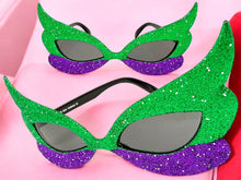 Vibrant Mardi Gras Party Club Beach Cruise Raver Festival SUNGLASSES Fun Shades Glitter Frame C924