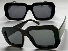 Classic Vintage Retro Style SUNGLASSES Thick Square Black Frame - Dark Lens 75005