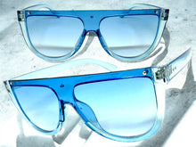 Classy Elegant Modern Rerto Shield Style SUNGLASSES Blue Frame 6515