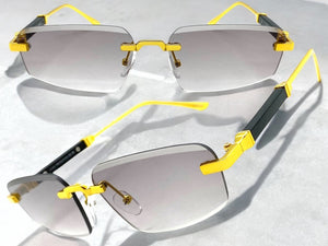 Classy Elegant Luxury Modern Style SUNGLASSES Rimless Gold Frame 5335